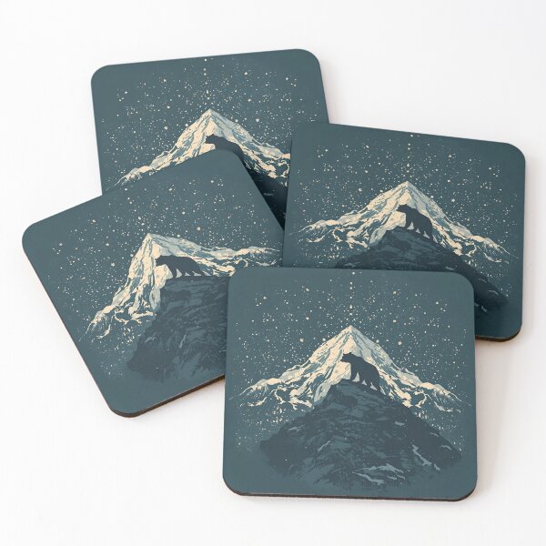 Artikelvorschau, Bärensilhouette auf dem Berg bei Nacht – Wilde Natur-Mondlichtszene entworfen und verkauft von Art-Design-EM.