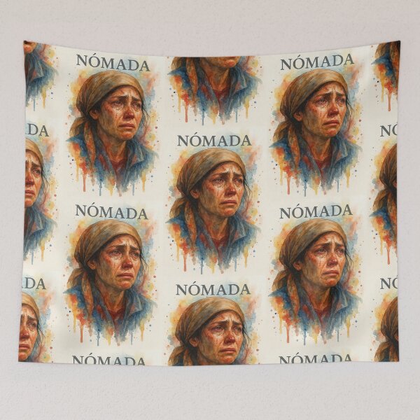 Item preview, NOMAD — Watercolor portrait of a migrant woman. By COLORALMY designed and sold by Coloralmy.