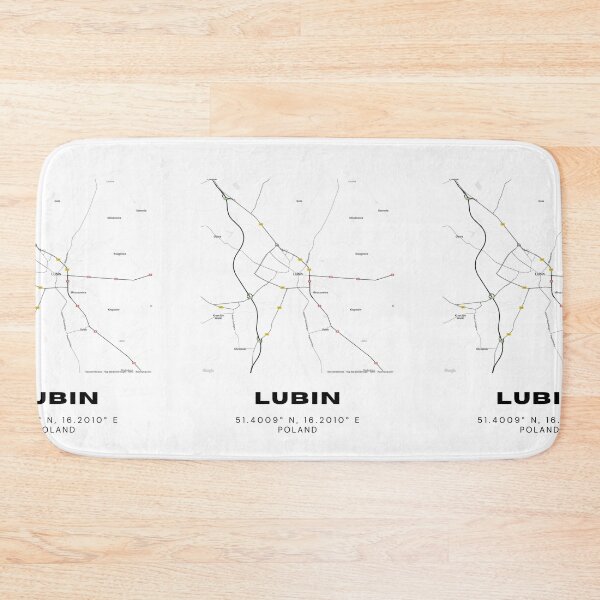 Item preview, Lubin Poland City Map | Minimalist Black & White Poster designed and sold by RM-Journey.