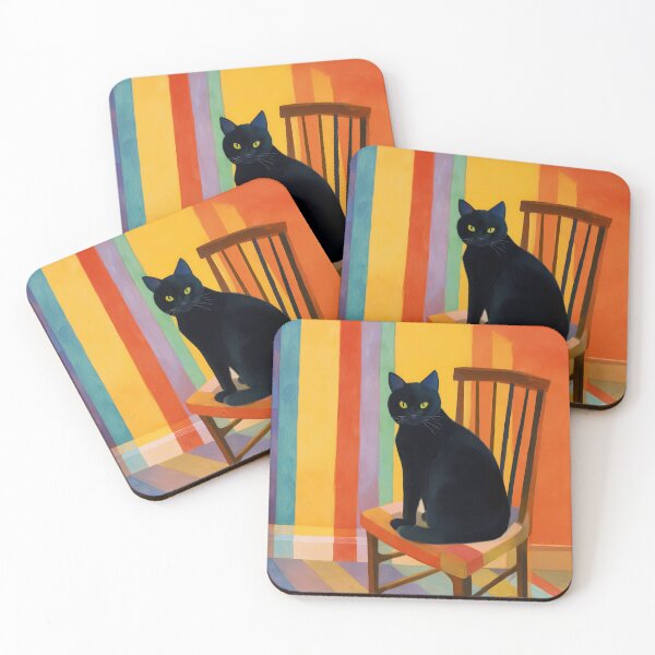 Item preview, Black Cat on a chair designed and sold by sakurashorty.
