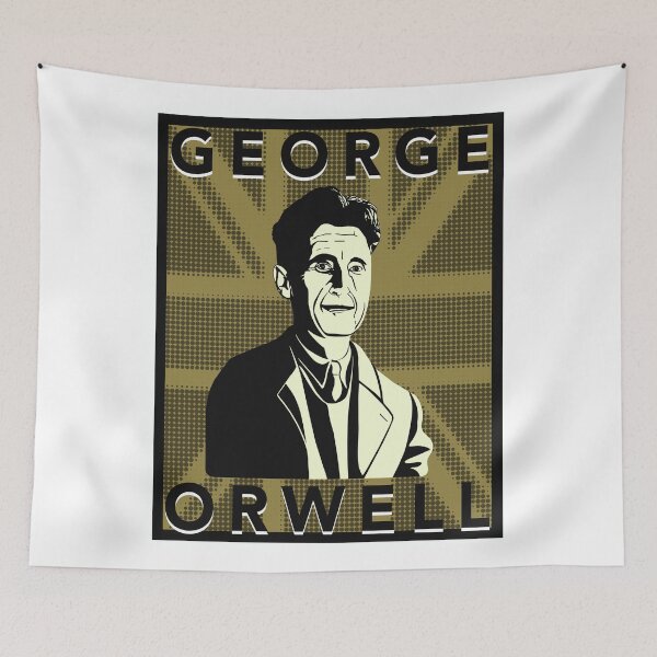 Item preview, George Orwell on British Flag monochrome  designed and sold by KateVanFloofno1.