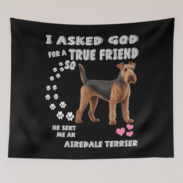 Artikelvorschau, Airedale Terrier Hundemama, Airedale Papa Kunst, Airedale Liebhaber entworfen und verkauft von . JustBeUnique ..