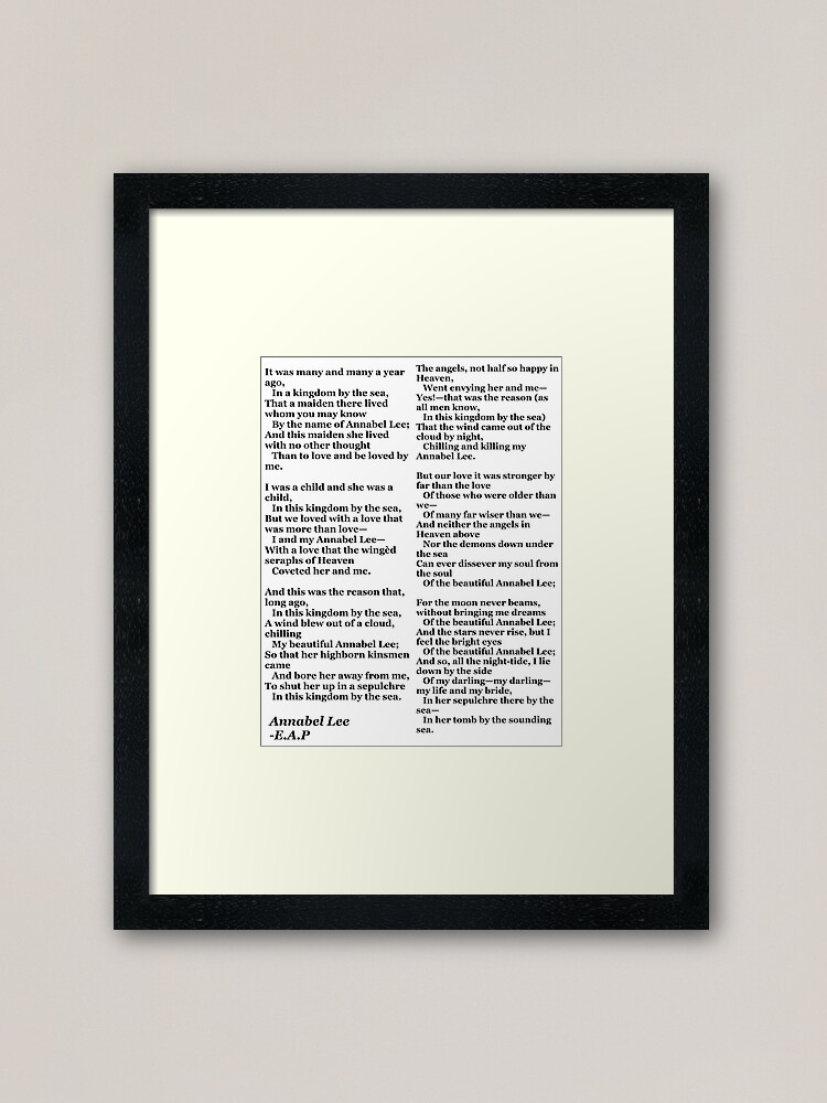 Edgar Allan Poe: Annabel Lee Print or Card 