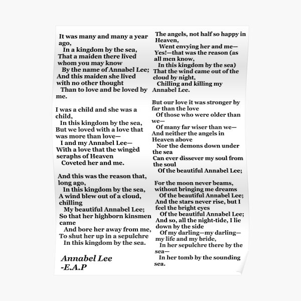 Annabel Lee- Edgar Allan Poe Poster