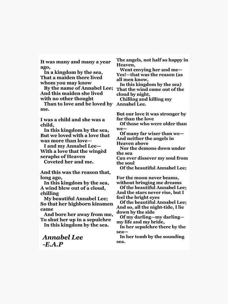 edgar allan poe annabel lee