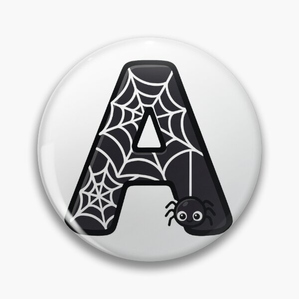 Item preview, Halloween Letter A – Black Spider Web Kawaii Cartoon designed and sold by PrintCreations9.