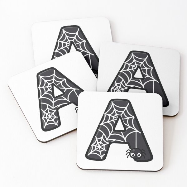 Item preview, Halloween Letter A – Black Spider Web Kawaii Cartoon designed and sold by PrintCreations9.