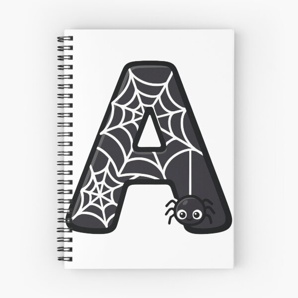 Item preview, Halloween Letter A – Black Spider Web Kawaii Cartoon designed and sold by PrintCreations9.
