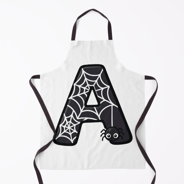 Item preview, Halloween Letter A – Black Spider Web Kawaii Cartoon designed and sold by PrintCreations9.