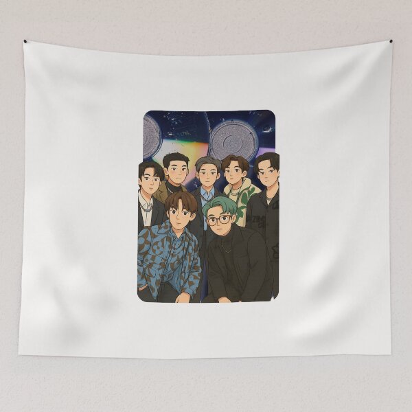 Item preview, BTS Cartoon illustration Collage K-pop Group designed and sold by AJUNICE STUDIO.