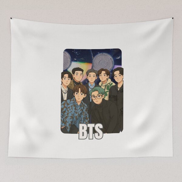 Item preview, BTS Name Cartoon illustration Collage K-pop Group designed and sold by AJUNICE STUDIO.