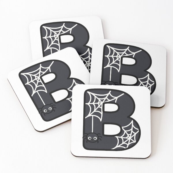 Item preview, Halloween Letter B – Black Spider Web Kawaii Cartoon designed and sold by PrintCreations9.