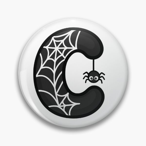 Item preview, Halloween Letter C – Black Spider Web Kawaii Cartoon designed and sold by PrintCreations9.