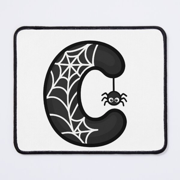 Item preview, Halloween Letter C – Black Spider Web Kawaii Cartoon designed and sold by PrintCreations9.