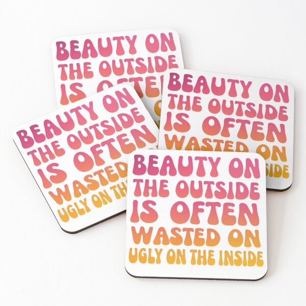Item preview, Beauty Outside Ugly Inside | Bold Quote Typography Gradient Design designed and sold by KimmiesColors.