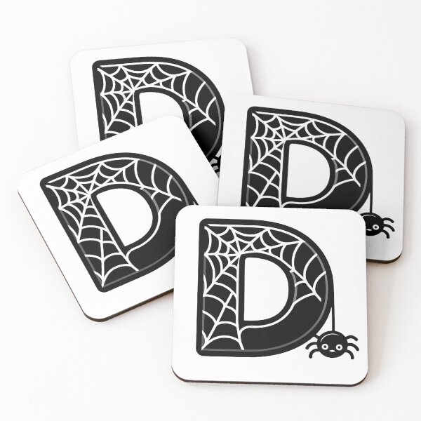 Item preview, Halloween Letter D – Black Spider Web Kawaii Cartoon designed and sold by PrintCreations9.