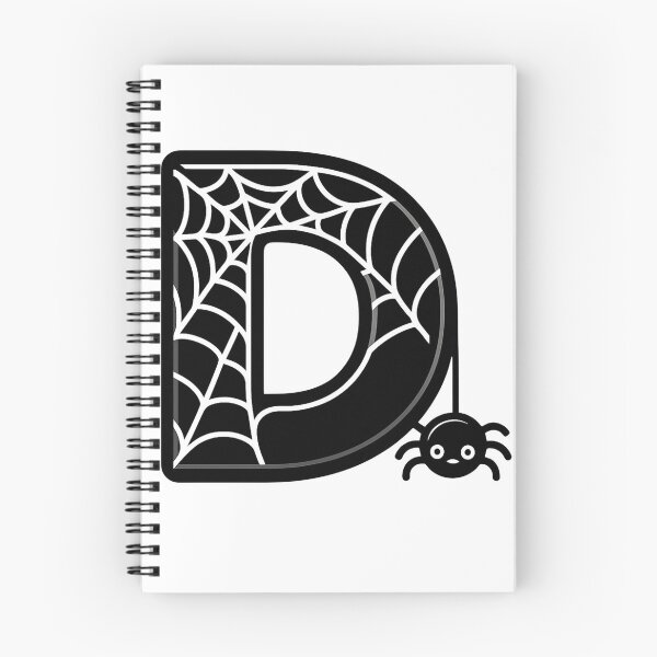 Item preview, Halloween Letter D – Black Spider Web Kawaii Cartoon designed and sold by PrintCreations9.