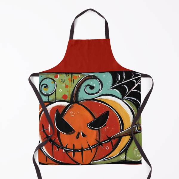 Item preview, Mischievous Pumpkin with Cigar Surrounded by Abstract Swirls and Halloween Spiderwebs designed and sold by OlfactoART Studio.