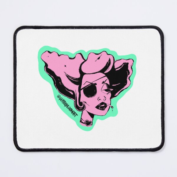 Item preview, Smoking Rebel Lady Head Pink designed and sold by GutterBloom.