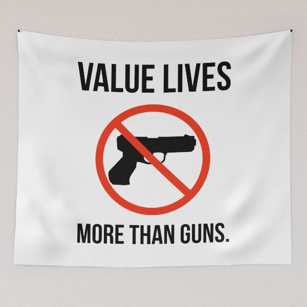 Item preview, Value lives more than guns.  designed and sold by Rachel the Artist .