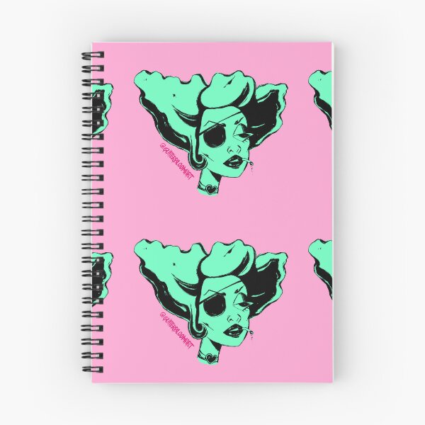 Item preview, Cabeza de dama punk rock rosa y verde designed and sold by GutterBloom.