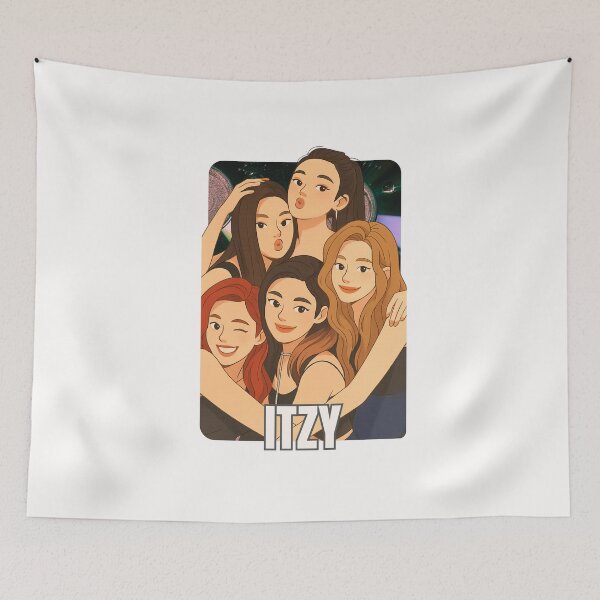 Item preview, ITZY Name Cartoon illustration Collage K-pop Group designed and sold by AJUNICE STUDIO.