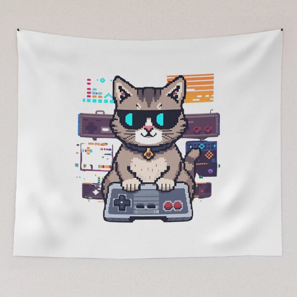 Item preview, Retro Gamer Cat designed and sold by 1PrintSpark.