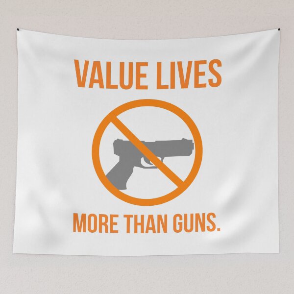 Item preview, Value lives more than guns.  designed and sold by Rachel the Artist .
