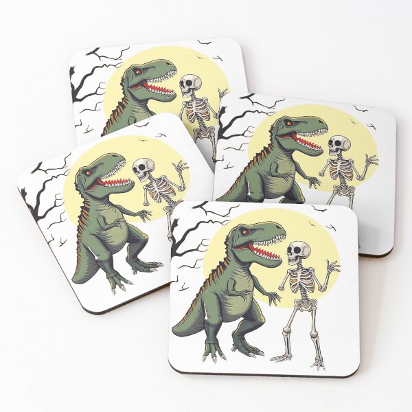 Item preview, Dinosaur and Skeleton Scene – Dark Fantasy Illustration designed and sold by bestoffers.