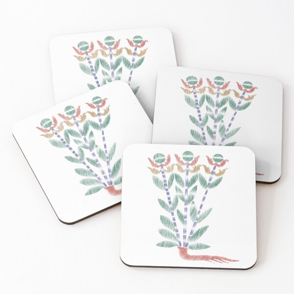 Item preview, Colorful Folk Art Flowers designed and sold by pnknessprojects.