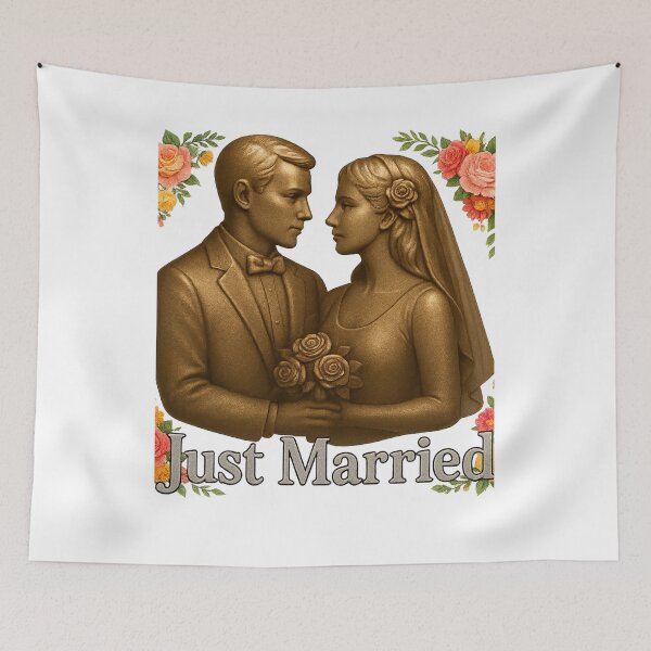 Item preview, Just Married – Elegant Wedding Couple Design designed and sold by GogoVibes.