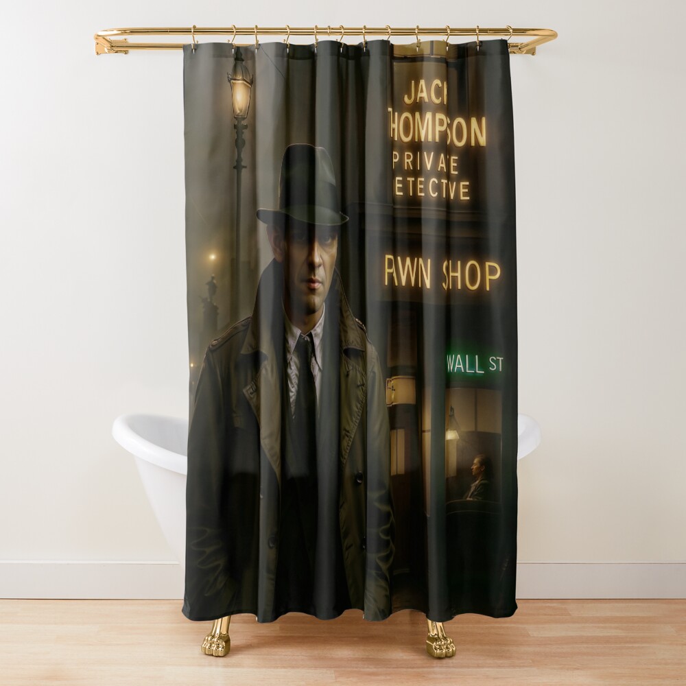 PI Jack Thompson City Of Secrets Captive AI Concept Art by Xzendor7 Decorative Art Print Shower Curtain