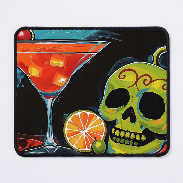 Item preview, Bring Energy and Intrigue to Halloween with a Bold Red Cocktail Glass and a Stylized Skull designed and sold by OlfactoART Studio.