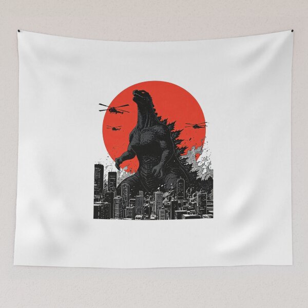 Item preview, Godzilla Rising Over Tokyo Skyline designed and sold by Woo's Crazy Shop.