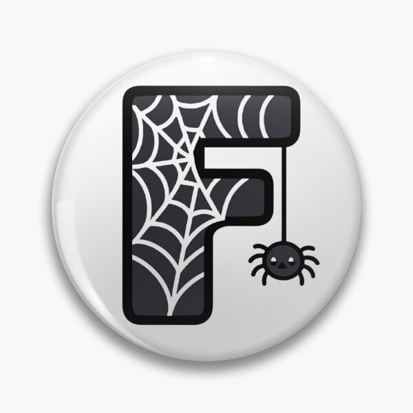 Item preview, Halloween Letter F – Black Spider Web Kawaii Cartoon designed and sold by PrintCreations9.