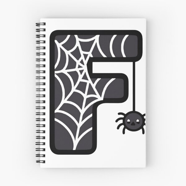 Item preview, Halloween Letter F – Black Spider Web Kawaii Cartoon designed and sold by PrintCreations9.