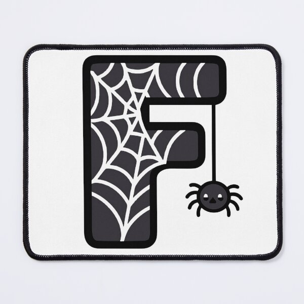 Item preview, Halloween Letter F – Black Spider Web Kawaii Cartoon designed and sold by PrintCreations9.