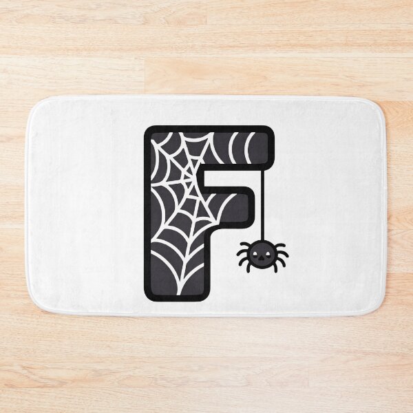 Item preview, Halloween Letter F – Black Spider Web Kawaii Cartoon designed and sold by PrintCreations9.