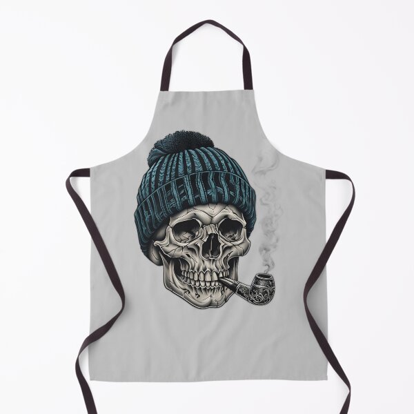 Item preview, Zombie Skull With Pipe - Skull in Bobble Hat designed and sold by NightTimeJ.