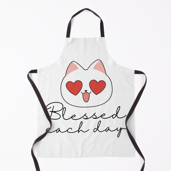 Item preview, Blessed each day, white cat with heart shaped eyes designed and sold by BritishDelights.