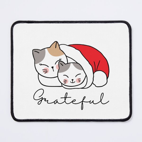 Item preview, Grateful cats, two calico cats snuggled in Santa hat designed and sold by BritishDelights.