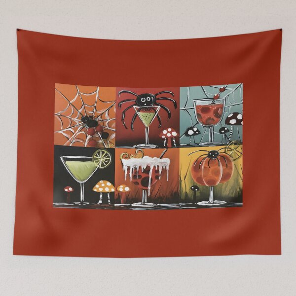 Item preview, Whimsical Halloween Cocktails with Spider Webs Pumpkins and Playful Festive Twists designed and sold by OlfactoART Studio.