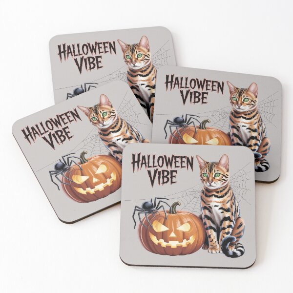 Item preview, "Spooky Bengal Cat Pumpkin Night " designed and sold by HolisticFurArt.