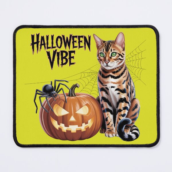 Item preview, "Spooky Bengal Cat Pumpkin Night " designed and sold by HolisticFurArt.