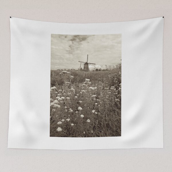 Item preview, Flowers by the Windmill, B & W designed and sold by Andrew Felton.