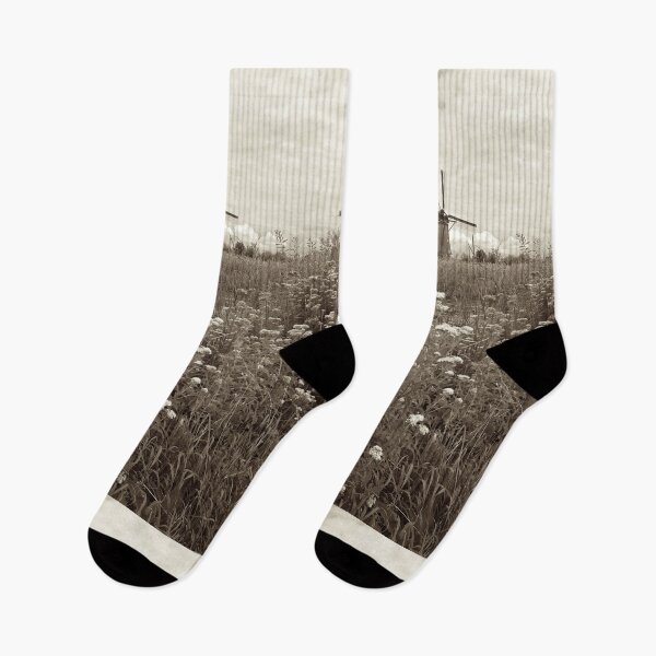 Item preview, Flowers by the Windmill, B & W designed and sold by Andrew Felton.