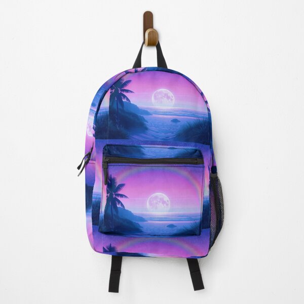 Item preview, Moonlit Beach Under Rainbow Sky designed and sold by m2inspiration.