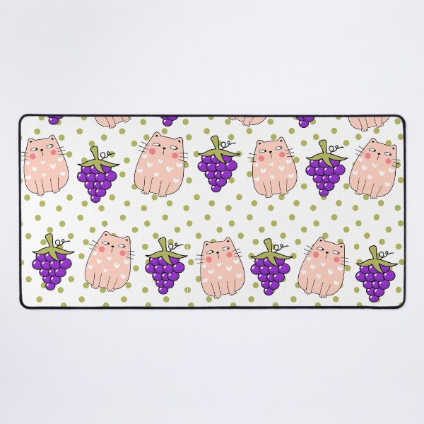 Item preview, Cute cat and purple grapes pattern designed and sold by Britishdelights.
