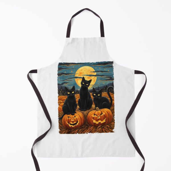 Artikelvorschau, Schwarze Katze Halloween Katzenliebhaber Sternennacht Katze Van Gogh Katze entworfen und verkauft von cawtoon.
