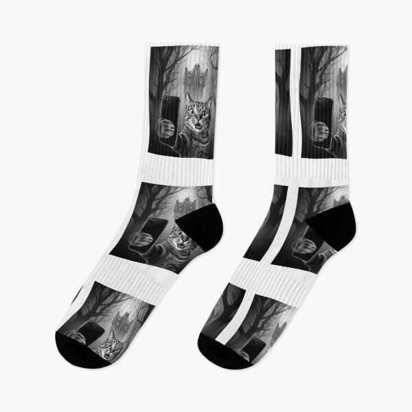 Item preview, Funny Halloween Cat Selfie with Spooky Ghost Cat Lovers  designed and sold by cawtoon.